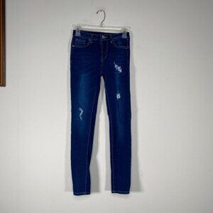 California Vintage Skinny Denim Jeans Junior Girl 3 Blue Distressed Casual